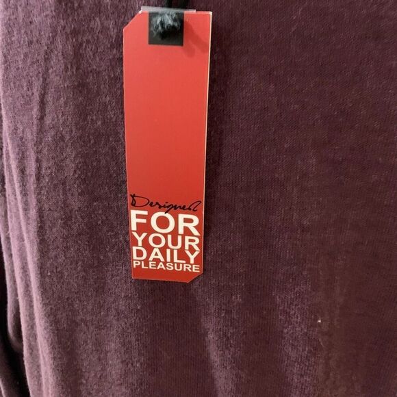 Buffalo David Bitton Tunic Top Purple L/S Mini-Pocket V-Neck Loose Wmn Sz L NWT - Picture 9 of 13